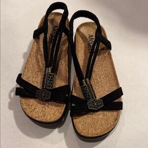 Alegria Black and Cork Women's Sandals